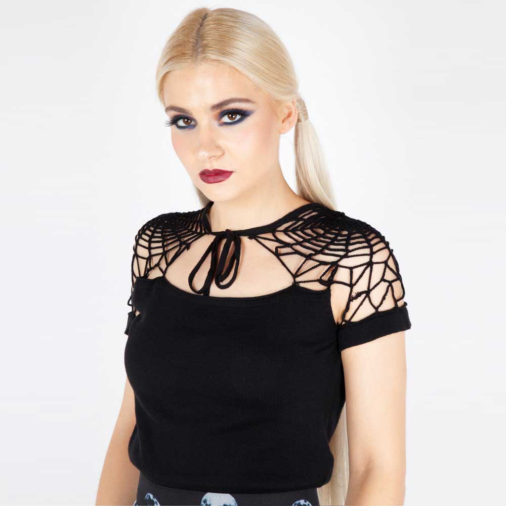 Jawbreaker - Spiderweb Top - Noir